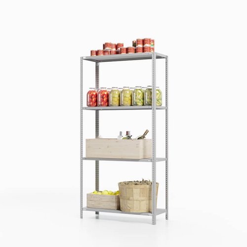 Стеллаж металлический для погреба ТС Лайт, 1500x700x400 мм. Полки: 4 шт. металл (ТС 15070440)