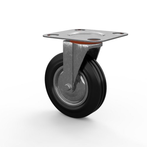 Поворотная опора колесная, колесо ⌀160 мм - черная резина