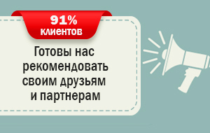 91% клиентов готовы нас рекомендовать!