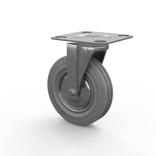 Поворотное колесо ⌀200 мм- серая резина