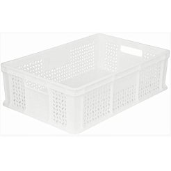 Пластиковый ящик универсальный перфорированный, 600х400х180 (Белый морозостойкий)