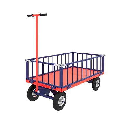 Тележка с поворотной осью ТПОБ 2 Т (г/п 450 кг, 900x600 мм, колеса литые 250 мм)