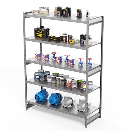 Стеллаж грузовой СГ Ультра (2500х1800х500 мм) 5 ярусов, цинк