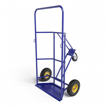 Тележка для перевозки и хранения металлических бочек КБ 2 г/п 220 кг колеса пневматические 250 мм