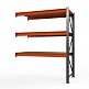 Секция приставная стеллажа металлического Оптима, 2000x2500x785 мм. Ярусы: 3 шт. фанера – изображение №1
