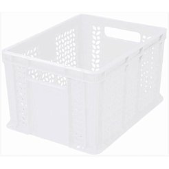 Пластиковый ящик универсальный перфорированный, 400х300х230 (Белый морозостойкий)